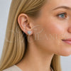 Rhodium Gold Filled Stud Earring, Heart and Cluster Design, with White Cubic Zirconia and White Micro Pave, Polished, Rhodium Finish, 02.342.0408
