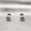 Rhodium Gold Filled Stud Earring, with White Micro Pave, Polished, Rhodium Finish, 02.342.0409