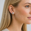 Rhodium Gold Filled Stud Earring, Cluster Design, with White Cubic Zirconia, Polished, Rhodium Finish, 02.342.0410