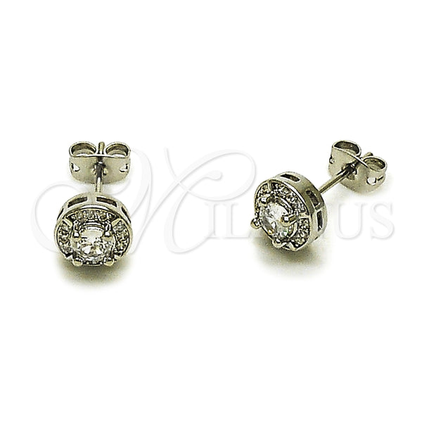White Gold Filled Ring — Stud Earring Cluster Design with White Cubic Zirconia — main product view — SKU 165242 | Oro Laminado Blanco anillo — Stud Earring Cluster diseño with blanco Cubic Zirconia — SKU 165242