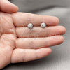 Rhodium Gold Filled Stud Earring, Cluster Design, with White Cubic Zirconia and White Micro Pave, Polished, Rhodium Finish, 02.342.0411.1