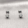 Rhodium Gold Filled Stud Earring, Cluster Design, with White Cubic Zirconia and White Micro Pave, Polished, Rhodium Finish, 02.342.0411.1