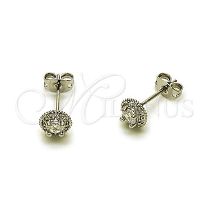 White Gold Filled Ring — Stud Earring Cluster Design with White Cubic Zirconia — main product view — SKU 165243 | Oro Laminado Blanco anillo — Stud Earring Cluster diseño with blanco Cubic Zirconia — SKU 165243