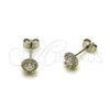 Rhodium Gold Filled Stud Earring, Cluster Design, with White Cubic Zirconia and White Micro Pave, Polished, Rhodium Finish, 02.342.0411.1