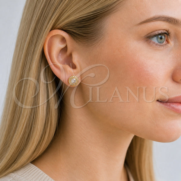Gold Filled Ring — Stud Earring Cluster Design with White Cubic Zirconia — alternate product view — SKU 165244 | Oro Laminado anillo — Stud Earring Cluster diseño with blanco Cubic Zirconia — SKU 165244