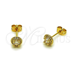 Gold Filled Ring — Stud Earring Cluster Design with White Cubic Zirconia — main product view — SKU 165244 | Oro Laminado anillo — Stud Earring Cluster diseño with blanco Cubic Zirconia — SKU 165244