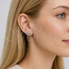 Rhodium Gold Filled Stud Earring, Cluster Design, with White Cubic Zirconia and White Micro Pave, Polished, Rhodium Finish, 02.342.0412