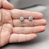 Rhodium Gold Filled Stud Earring, Cluster Design, with White Cubic Zirconia and White Micro Pave, Polished, Rhodium Finish, 02.342.0412