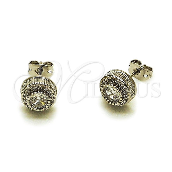 White Gold Filled Ring — Stud Earring Cluster Design with White Cubic Zirconia — main product view — SKU 165246 | Oro Laminado Blanco anillo — Stud Earring Cluster diseño with blanco Cubic Zirconia — SKU 165246