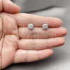 Rhodium Gold Filled Stud Earring, Cluster Design, with White Micro Pave, Polished, Rhodium Finish, 02.342.0414