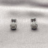 Rhodium Gold Filled Stud Earring, Cluster Design, with White Micro Pave, Polished, Rhodium Finish, 02.342.0414