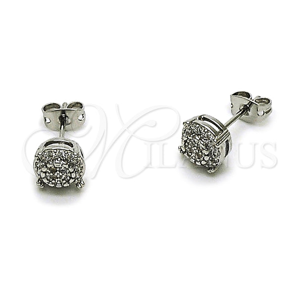 White Gold Filled Ring — Stud Earring Cluster Design with White Micro Pave — main product view — SKU 165247 | Oro Laminado Blanco anillo — Stud Earring Cluster diseño with blanco Micro Pave — SKU 165247