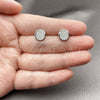 Rhodium Gold Filled Stud Earring, with White Micro Pave, Polished, Rhodium Finish, 02.342.0415