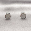 Rhodium Gold Filled Stud Earring, with White Micro Pave, Polished, Rhodium Finish, 02.342.0415