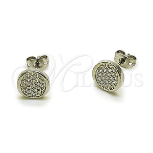 White Gold Filled Ring — Stud Earring with White Micro Pave Polished 02. — main product view — SKU 165248 | Oro Laminado Blanco anillo — Stud Earring with blanco Micro Pave pulido 02. — SKU 165248
