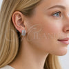 Rhodium Gold Filled Stud Earring, with White Micro Pave, Polished, Rhodium Finish, 02.342.0416
