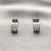 Rhodium Gold Filled Stud Earring, with White Micro Pave, Polished, Rhodium Finish, 02.342.0416