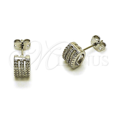 Aretes de Oro Laminado con Rodio 02.342.0416 de Oro Laminado Blanco por Mayoreo, vista principal del producto