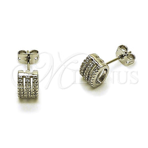 White Gold Filled Ring — Stud Earring with White Micro Pave Polished 02. — main product view — SKU 165249 | Oro Laminado Blanco anillo — Stud Earring with blanco Micro Pave pulido 02. — SKU 165249