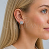 Rhodium Gold Filled Stud Earring, with White Micro Pave, Polished, Rhodium Finish, 02.342.0417