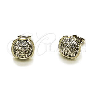 White Gold Filled Ring — Stud Earring with White Micro Pave Polished 02. — main product view — SKU 165250 | Oro Laminado Blanco anillo — Stud Earring with blanco Micro Pave pulido 02. — SKU 165250