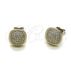 Rhodium Gold Filled Stud Earring, with White Micro Pave, Polished, Rhodium Finish, 02.342.0417