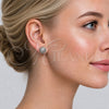 Rhodium Gold Filled Stud Earring, Ball Design, with White Micro Pave, Polished, Rhodium Finish, 02.342.0420