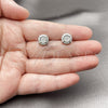 Rhodium Gold Filled Stud Earring, with White Micro Pave, Polished, Rhodium Finish, 02.342.0421