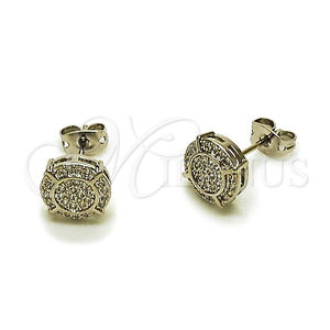 White Gold Filled Ring — Stud Earring with White Micro Pave Polished 02. — main product view — SKU 165255 | Oro Laminado Blanco anillo — Stud Earring with blanco Micro Pave pulido 02. — SKU 165255