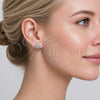 Rhodium Gold Filled Stud Earring, Flower and Cluster Design, with White Cubic Zirconia, Polished, Rhodium Finish, 02.342.0422
