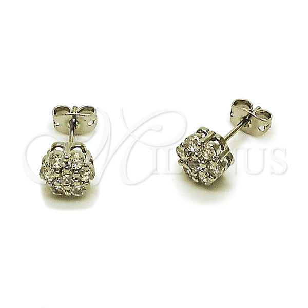 White Gold Filled Ring — Stud Earring Flower and Cluster Design with White — main product view — SKU 165256 | Oro Laminado Blanco anillo — Stud Earring flor and Cluster diseño with blanco — SKU 165256