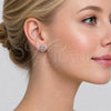 Rhodium Gold Filled Stud Earring, Love Knot Design, with White Micro Pave, Polished, Rhodium Finish, 02.342.0423