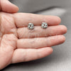 Rhodium Gold Filled Stud Earring, Love Knot Design, with White Micro Pave, Polished, Rhodium Finish, 02.342.0423
