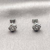 Rhodium Gold Filled Stud Earring, Love Knot Design, with White Micro Pave, Polished, Rhodium Finish, 02.342.0423