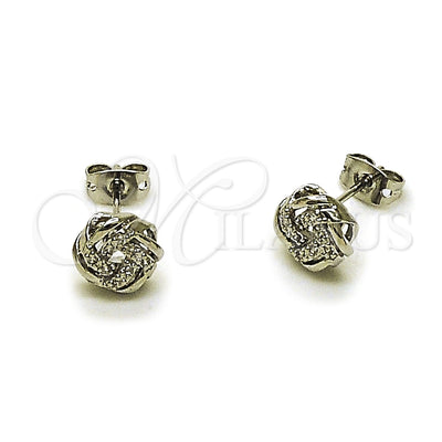Rhodium Gold-Filled Love Knot Earrings 02.342.0423 — main product image — SKU 165257 | Aretes de Oro Laminado con Rodio 02.342.0423 — imagen principal del producto — SKU 165257