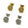 Rhodium Gold Filled Stud Earring, Love Knot Design, with White Micro Pave, Polished, Rhodium Finish, 02.342.0423