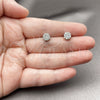 Rhodium Gold Filled Stud Earring, Cluster Design, with White Cubic Zirconia, Polished, Rhodium Finish, 02.342.0424