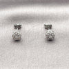 Rhodium Gold Filled Stud Earring, Cluster Design, with White Cubic Zirconia, Polished, Rhodium Finish, 02.342.0424