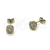 Rhodium Gold Filled Stud Earring, Cluster Design, with White Cubic Zirconia, Polished, Rhodium Finish, 02.342.0424