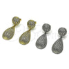 Rhodium Gold Filled Dangle Earring, Teardrop and Ball Design, with White Cubic Zirconia, Polished, Rhodium Finish, 02.436.0056.1