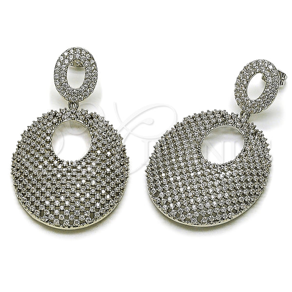 Rhodium Gold Filled Dangle Earring, with White Cubic Zirconia, Polished, Rhodium Finish, 02.436.0057.1