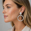 Rhodium Gold Filled Dangle Earring, with White Micro Pave, Polished, Rhodium Finish, 02.436.0058.1