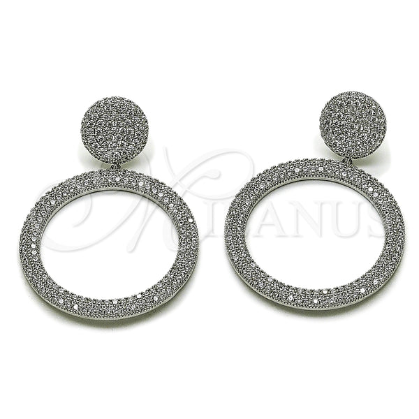White Gold Filled Ring — Dangle Earring with White Micro Pave Polished 02. — main product view — SKU 165274 | Oro Laminado Blanco anillo — Dangle Earring with blanco Micro Pave pulido 02. — SKU 165274