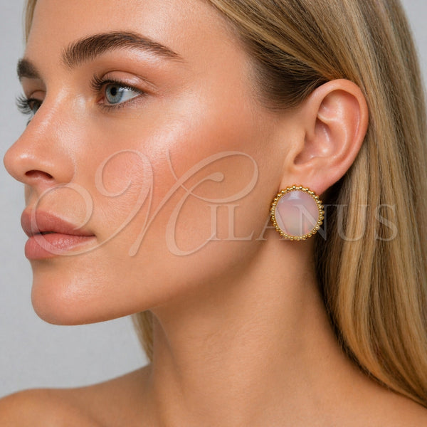 Gold Filled Ring — Stud Earring with Ivory Mother of Pearl Polished — alternate product view — SKU 165276 | Oro Laminado anillo — Stud Earring with Ivory Mother of Pearl pulido — SKU 165276