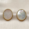 Oro Laminado Stud Earring, Gold Filled Style with Ivory Mother of Pearl, Polished, Golden Finish, 02.465.0002