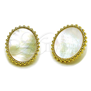 Gold Filled Ring — Stud Earring with Ivory Mother of Pearl Polished — main product view — SKU 165276 | Oro Laminado anillo — Stud Earring with Ivory Mother of Pearl pulido — SKU 165276
