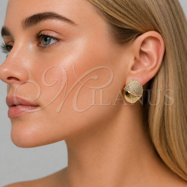Gold Filled Ring — Stud Earring with White Micro Pave Polished 02. — alternate product view — SKU 165277 | Oro Laminado anillo — Stud Earring with blanco Micro Pave pulido 02. — SKU 165277