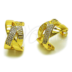 Gold Filled Ring — Stud Earring Love and Twist Design with White — main product view — SKU 165278 | Oro Laminado anillo — Stud Earring Love and Twist diseño with blanco — SKU 165278