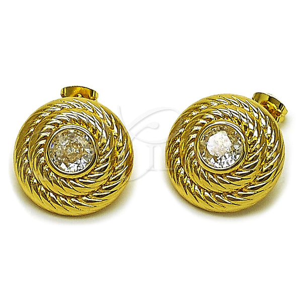 Gold Filled Ring — Stud Earring Twist Design with White Cubic Zirconia — main product view — SKU 165279 | Oro Laminado anillo — Stud Earring Twist diseño with blanco Cubic Zirconia — SKU 165279