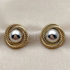 Oro Laminado Stud Earring, Gold Filled Style Love Knot Design, Polished, Two Tone, 02.465.0006